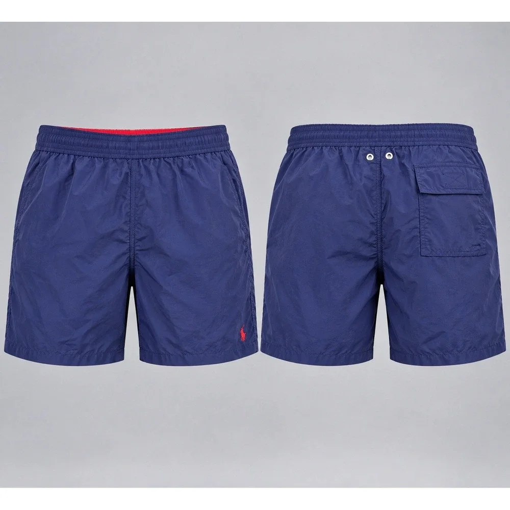 Polo Ralph Lauren Men's xl Navy Red Swim Trunks Elastic Waist Drawstring